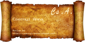 Csernyi Anna névjegykártya