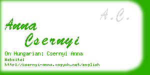 anna csernyi business card
